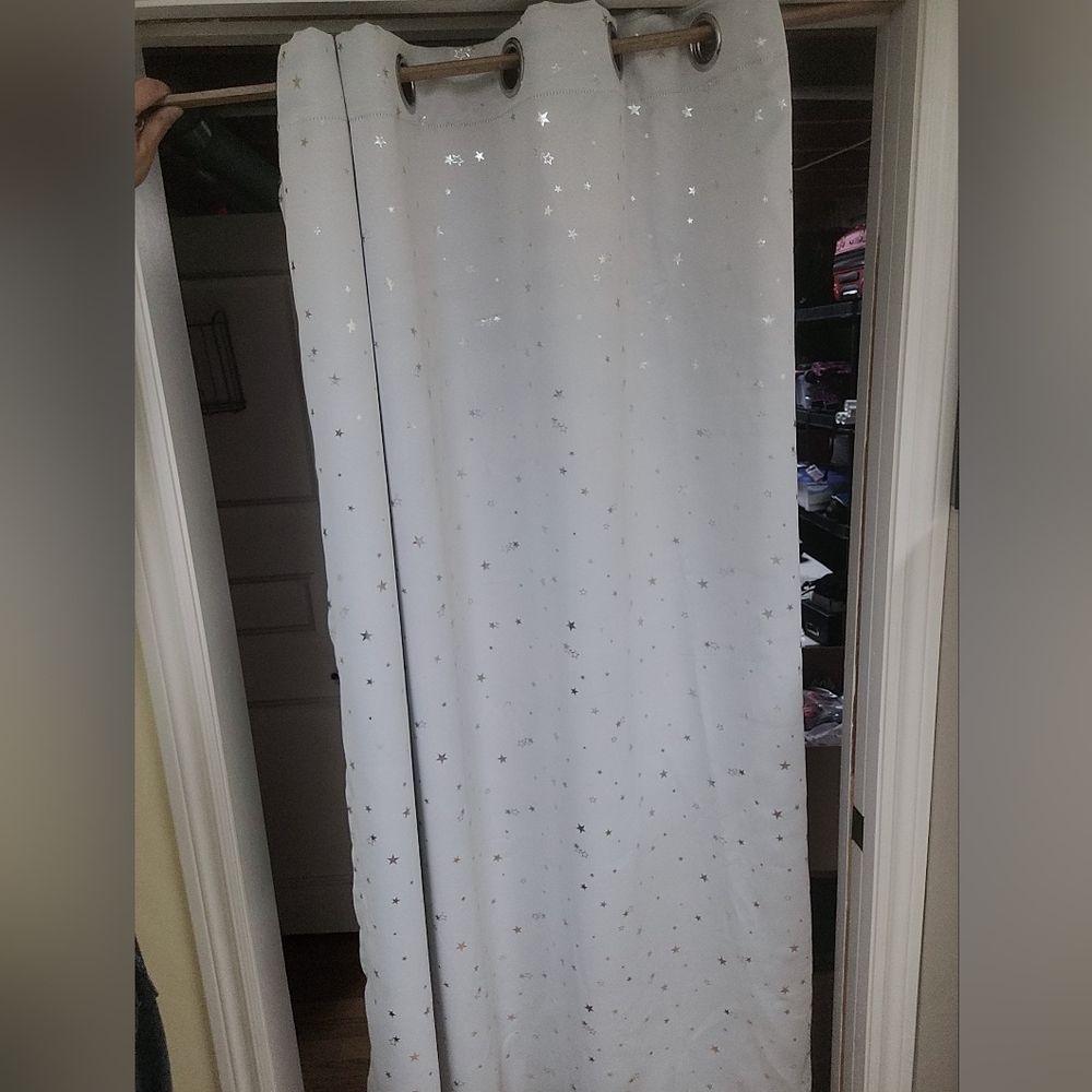 Silver stars soft light out curtains, grommet